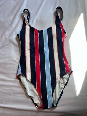 Tommy Hilfiger Navy, Red & White Striped Swim One-Piece